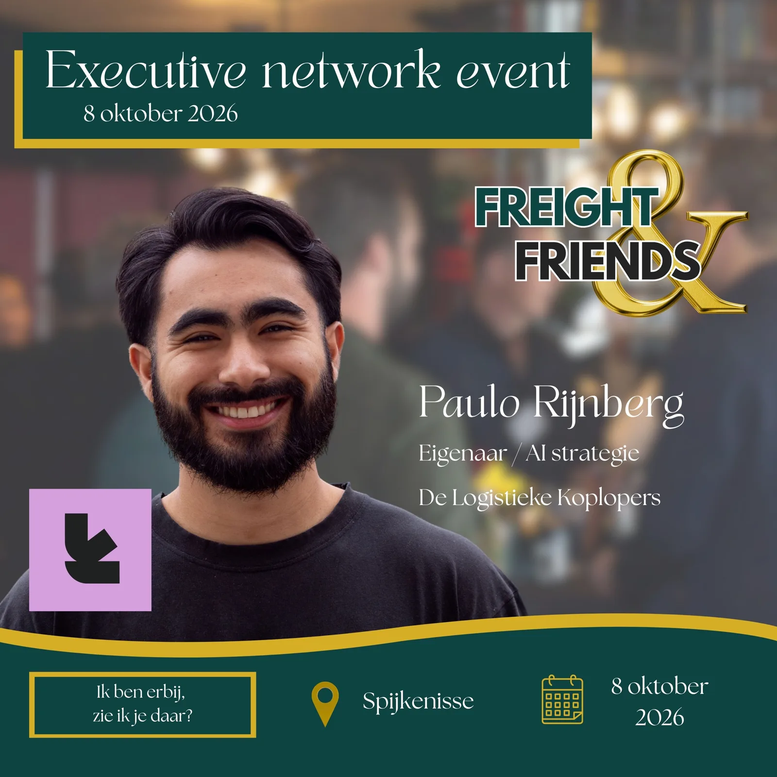 Paulo Rijnberg bij Freight and Friends op 8 oktober 2026